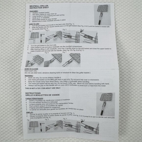 Metal Meatball Grilling Basket BBQ Basket Locking Handle Non-Stick Holds 12 Avon - Picture 8 of 15